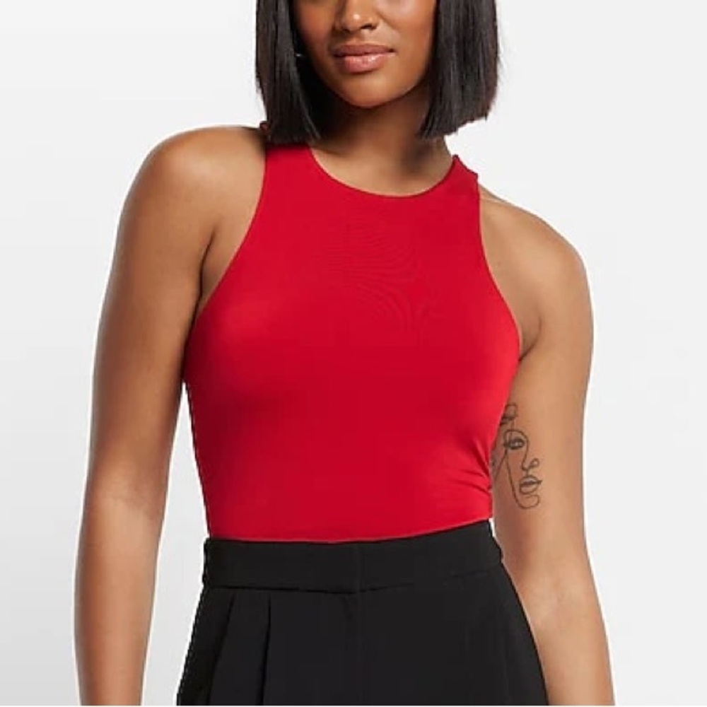 NWT Express Body Contour Crop top Faux leather
